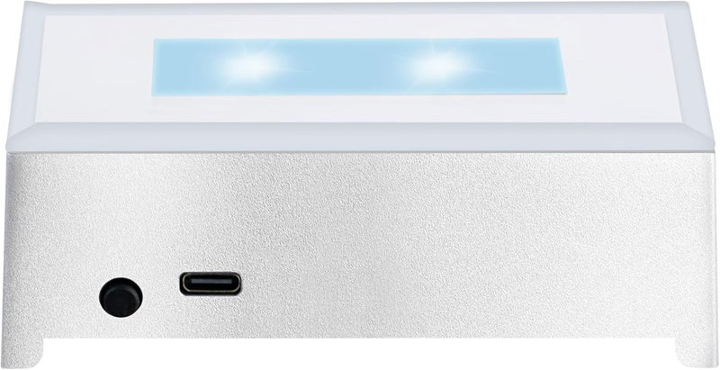 EUSTUMA LED Light Base Rectangle Display Stand In A Variety of Colors,Lighted Up Stand Color Changing Small LED for 3D Glass Crystal Art,Holiday Party Decoration. (Silver) - Image 1